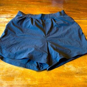 Gymshark women's black running shorts with built in compression shorts